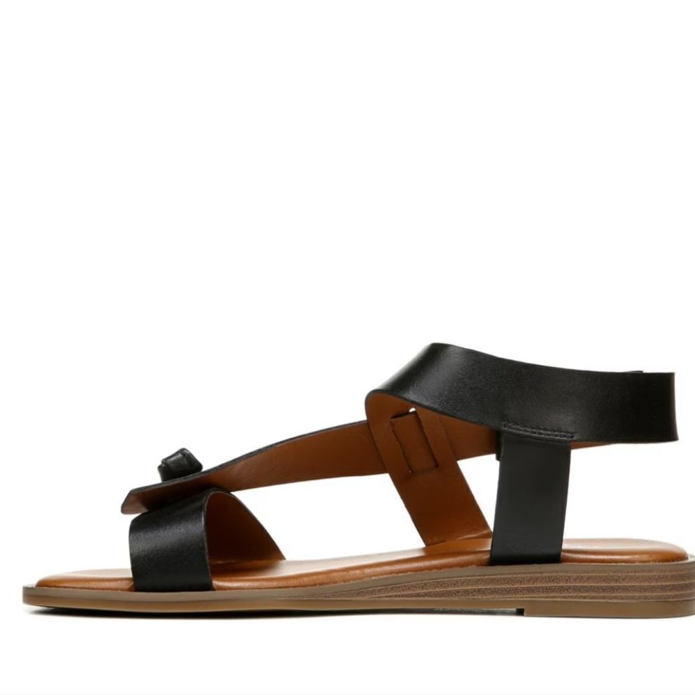 New Franco Sarto Sandals Glenni Strappy Flat Black Leather size 6 - Picture 9 of 10